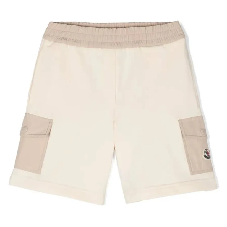 Moncler Girls Logo-Patch Straight Leg Shorts