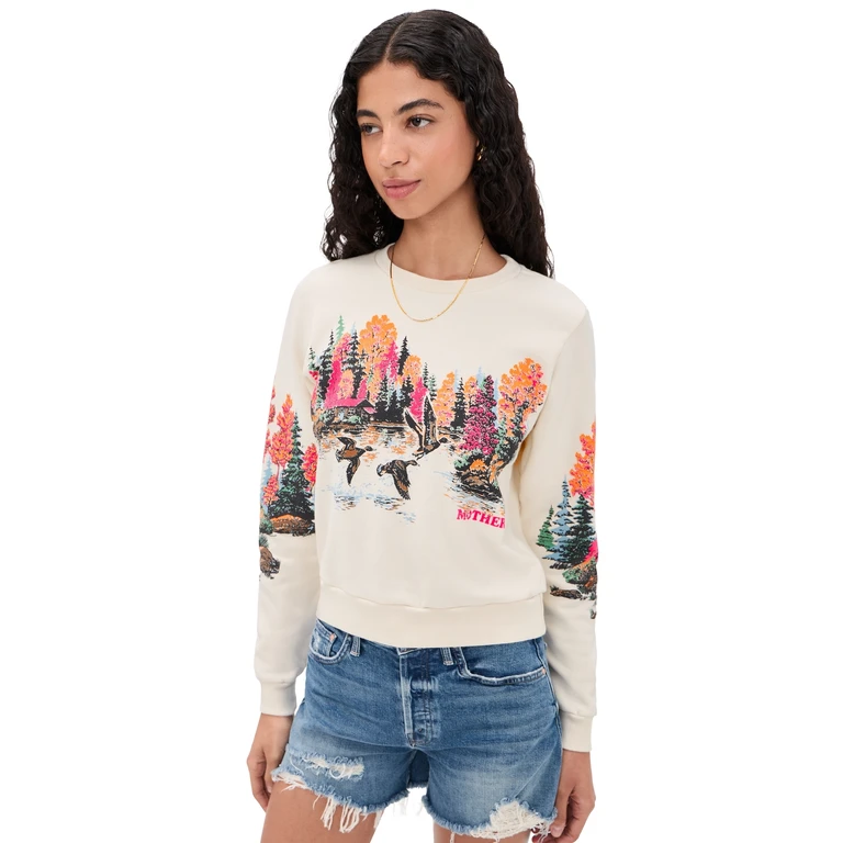 MOTHER The Camper Pullover Lake Scene S