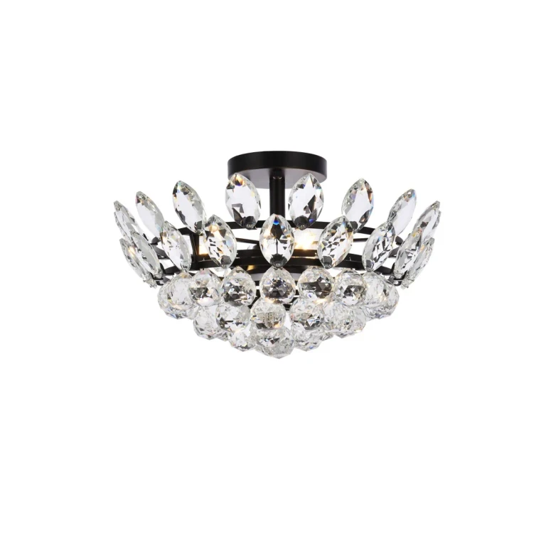 Black Three Light Flush Mount from the Emilia Collection