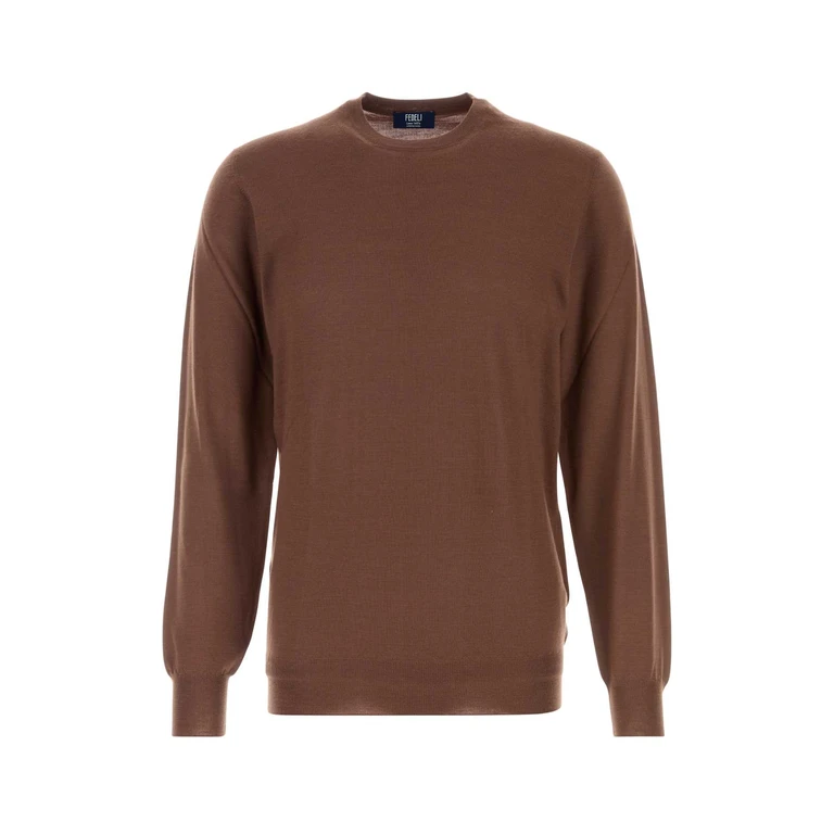 Fedeli Navy Blue Wool Sweater Blu Exterior: Virgin Maglieria - Men