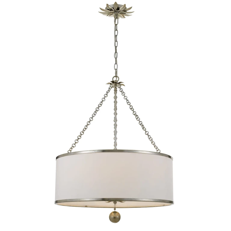 Broche 6-Light 24" Traditional Chandelier in Antique Silver