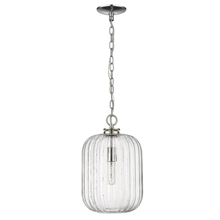Polished Nickel One Light Pendant from the Cabot Collection