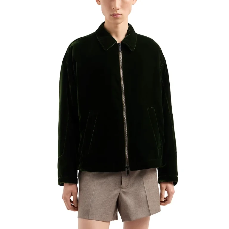 Emporio Armani Regular Fit Velvet Trucker Jacket