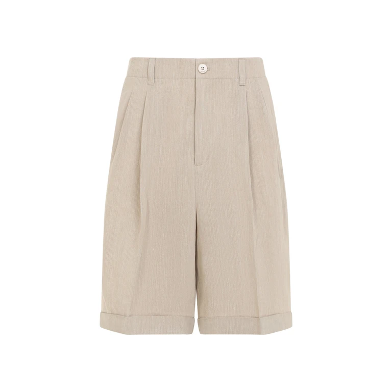 Jacquemus Pastro Shorts Nude & Neutrals Linen/flax - Men