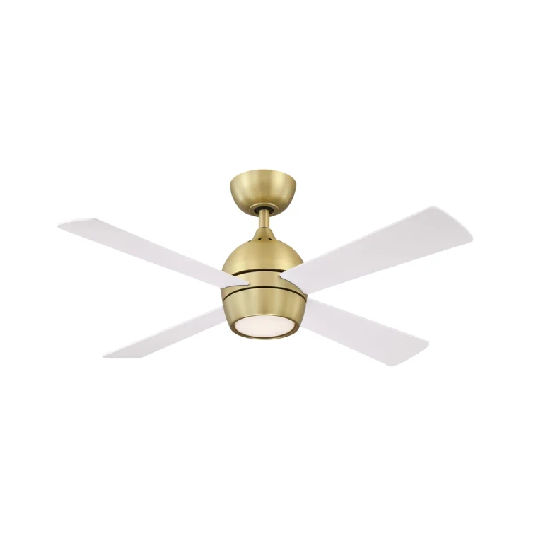 Fanimation Kwad 44" LED Indoor Ceiling Fan in Brushed Satin Brass with Opal Frosted Glass