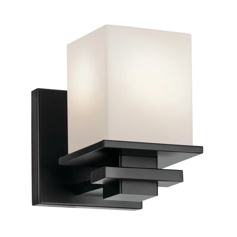 Black One Light Wall Sconce from the Tully Collection