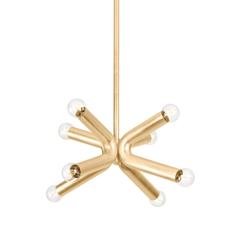 Vintage Gold Leaf Eight Light Chandelier from the Dash Collection