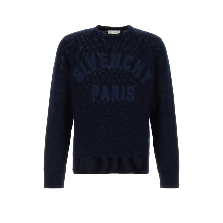 Givenchy Midnight Blue Cotton Sweater Darknavy Exterior: Maglieria - Men