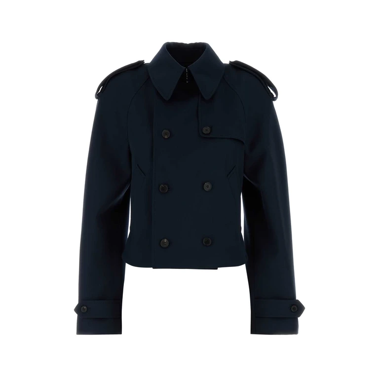 Alexander McQueen Midnight Blue Wool Trench Coat