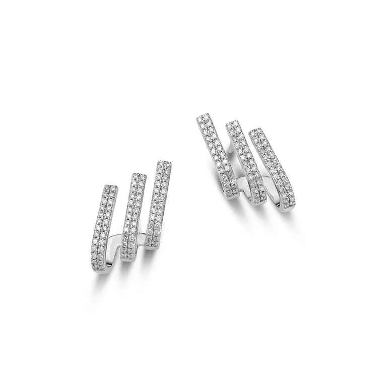 14K White Gold Diamond Front to Back Earrings, 0.45 tcw