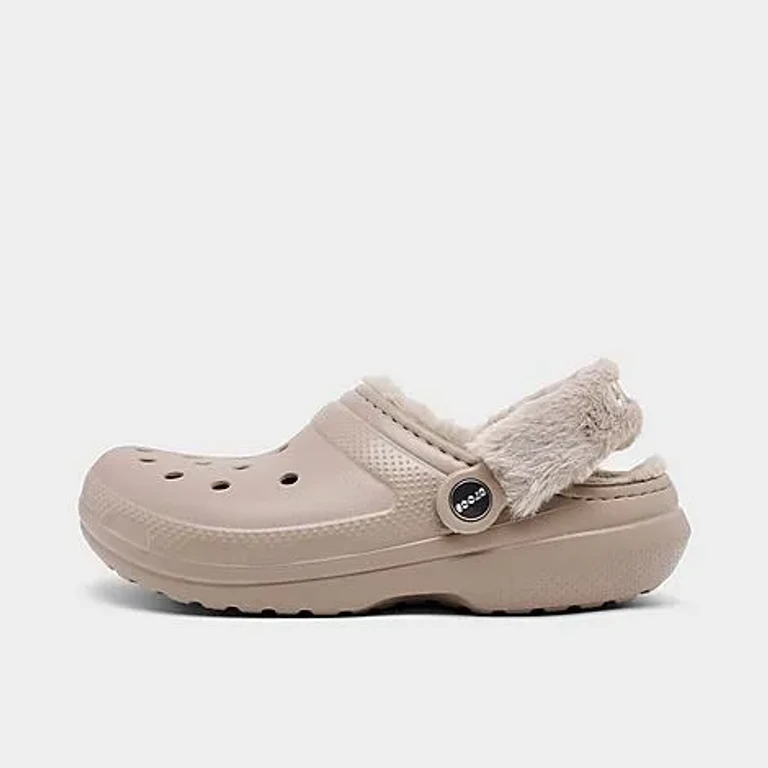 Crocs Women's Classic Fleece-Lined Clog Shoes in Sandstone Size: 6.0