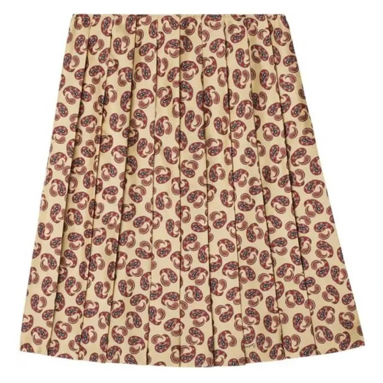 Burberry Paisley Print Pleated Midi Skirt