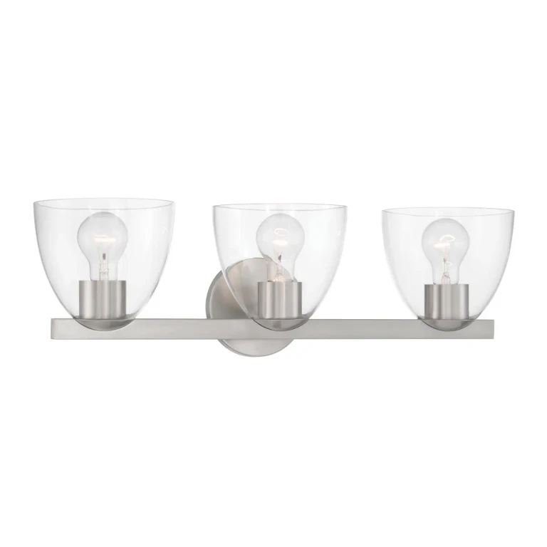 Brushed Nickel Bathroom Vanity Light from the Noellea Collection