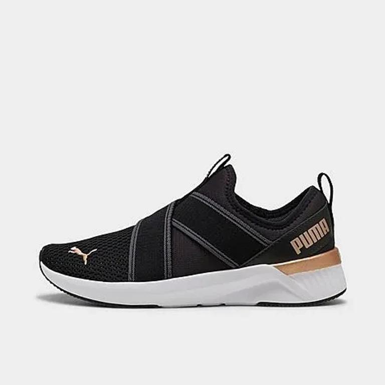Women's Puma Softride Harli Running Shoes in Puma Black/Puma White/Puma Gold Size: 5.5