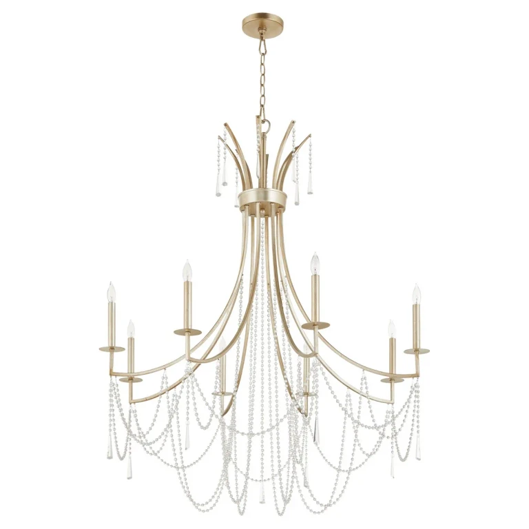 Antique Silver Eight Light Chandelier from the Malin Collection