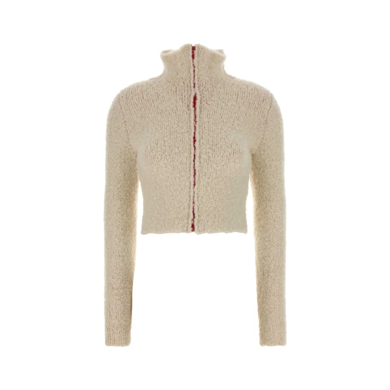 Diesel Ivory Stretch Alpaca Blend Cardigan