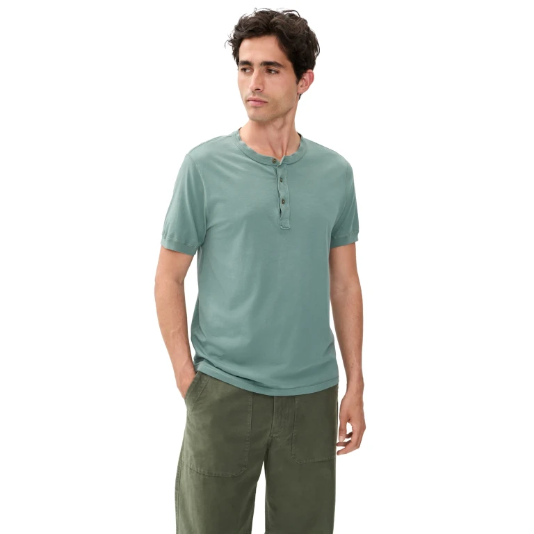 Save Khaki Short Sleeve Pima Henley White XXL