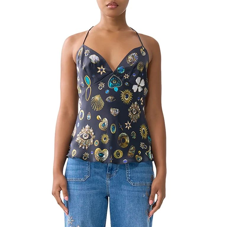 Camilla Silk Chain Detail Top