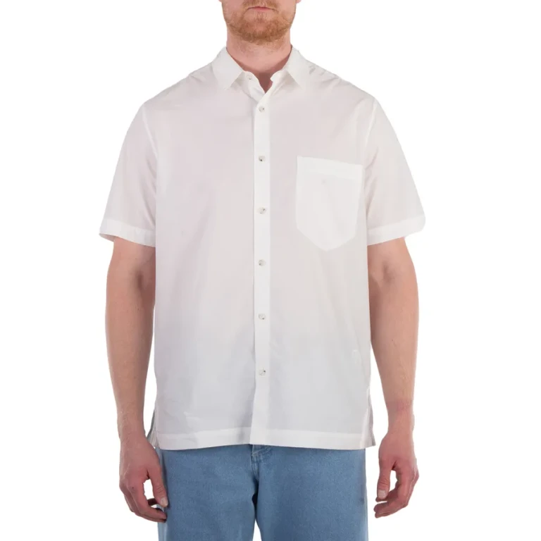 Nanushka White Adam Short-Sleeve Cotton Shirt