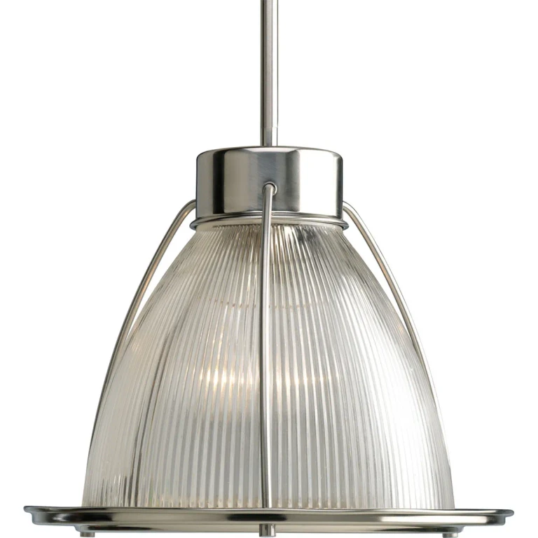 Brushed Nickel One Light Pendant from the Prismatic Collection