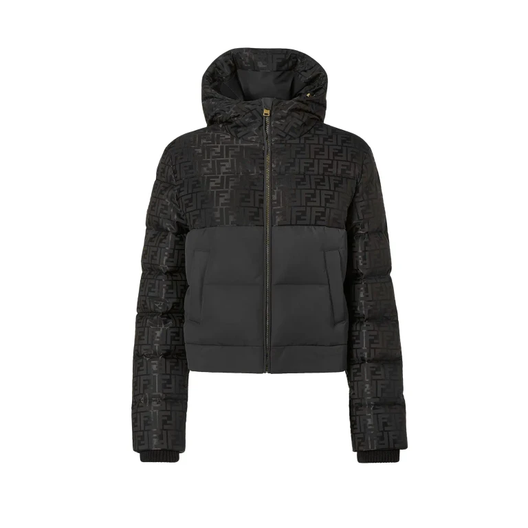 Fendi Down Jacket With Ff Jacquard Insert