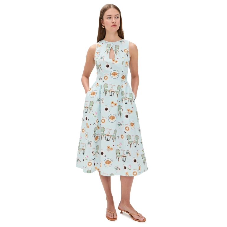 Bailey Rose Graphic Midi Dress Bluebell S