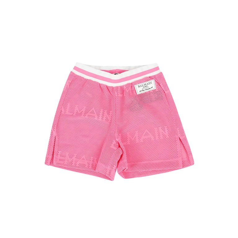 Balmain Kids Knit Pink & Purple Polyester Elastane Short