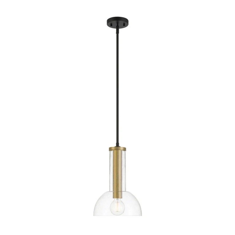 Matte Black One Light Pendant from the Nova Collection