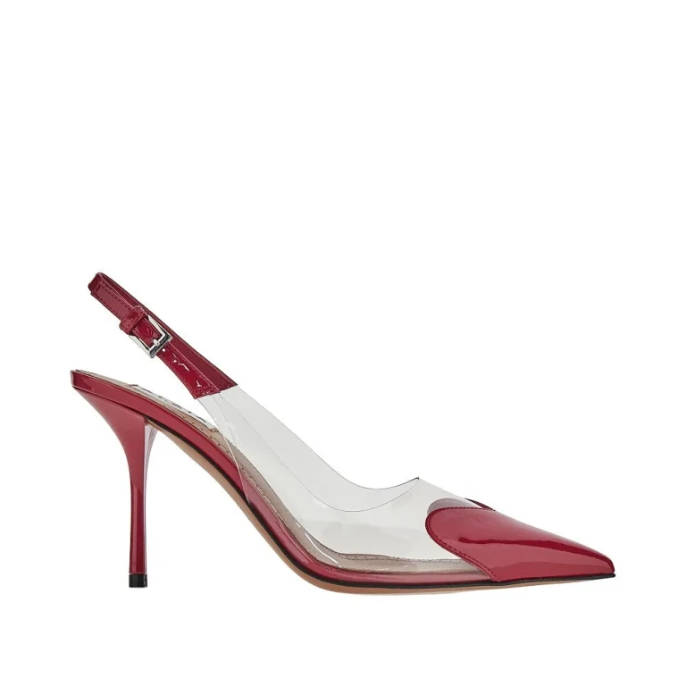 ALAIA PVC and leather 'Le Coeur' slingback pumps Woman 37