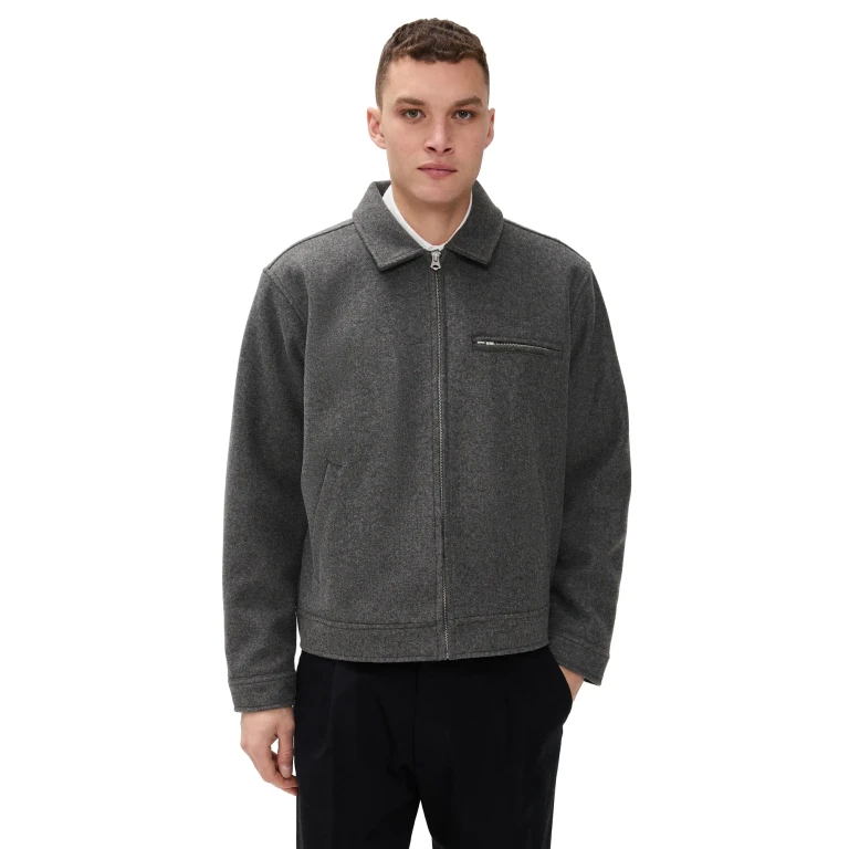 Obey Lenox Zip Up Work Jacket Dark Grey Melange L