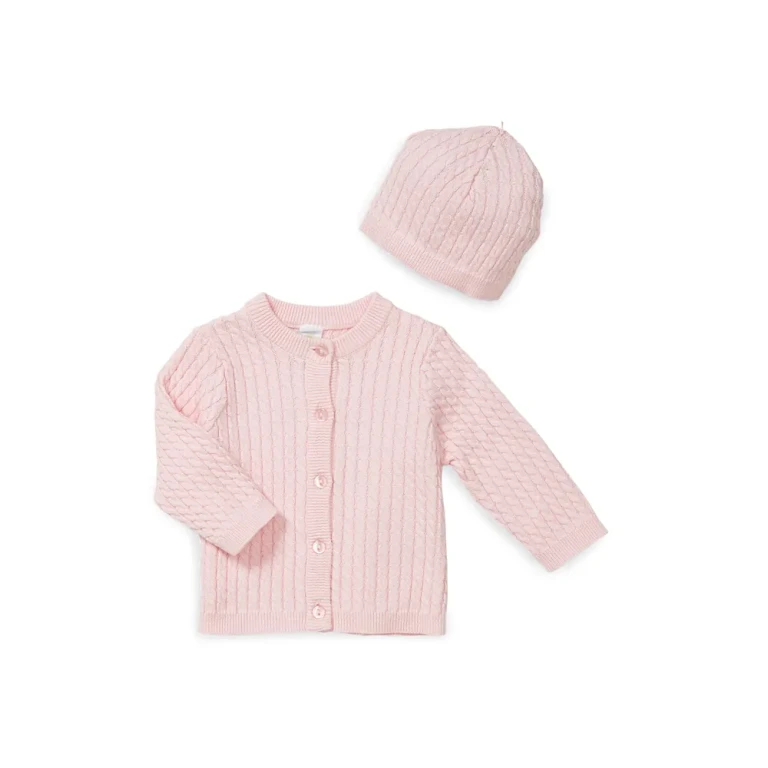 Little Me Unisex Cable-Knit Cardigan & Hat Set - Baby