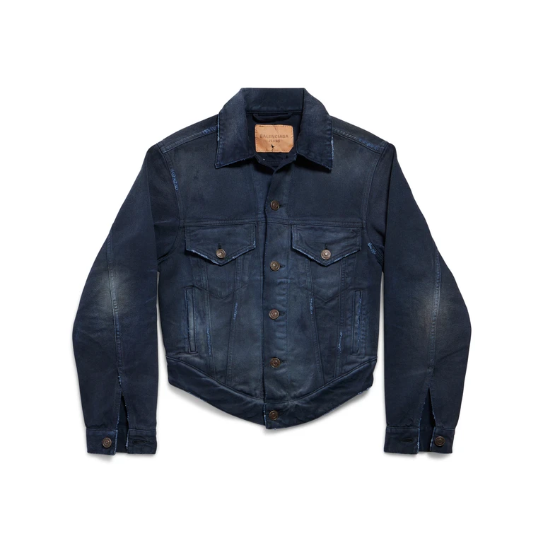 Balenciaga Curved Waistband Jacket Blue Giacca - Women