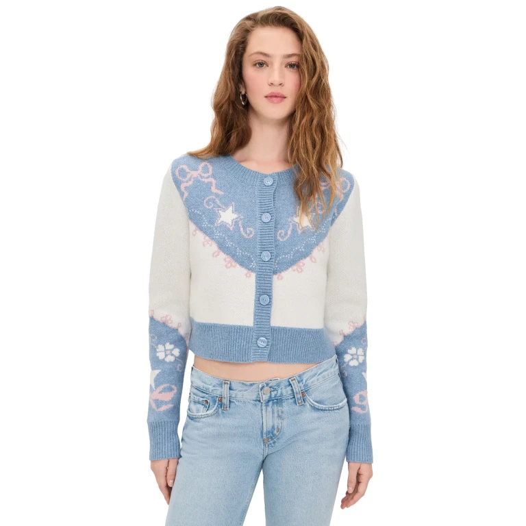 LoveShackFancy Leyah Cardigan Desert Sky M
