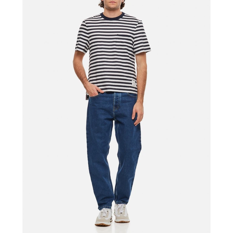 Thom Browne Linen Striped Pocket T-shirt