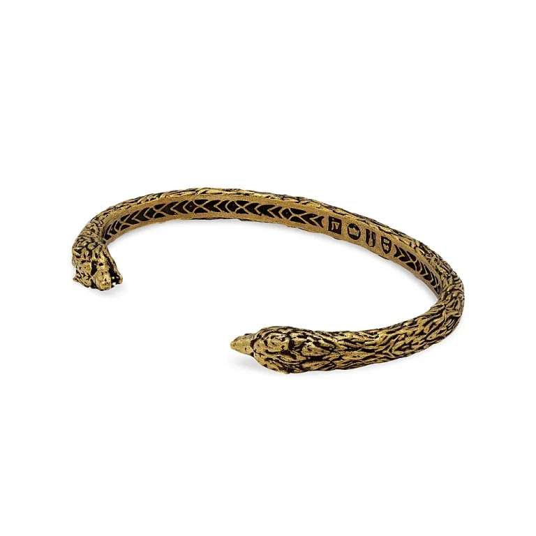 John Varvatos Men's Brass Wolf Head Cuff Bracelet