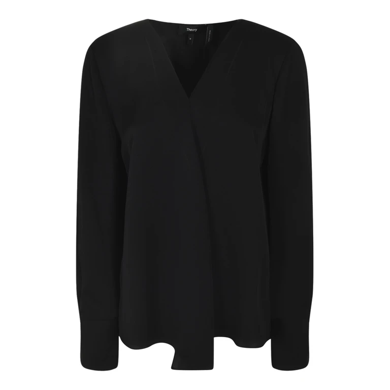 Theory V-neck Long-sleeved Plain Top