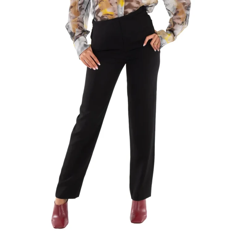 Burberry Natasha Ruched-Waist Wool Tailored Trousers