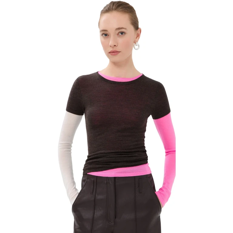 Christopher Esber Cipolla Double Layer Merino Long Sleeve Tee Neapolitan M