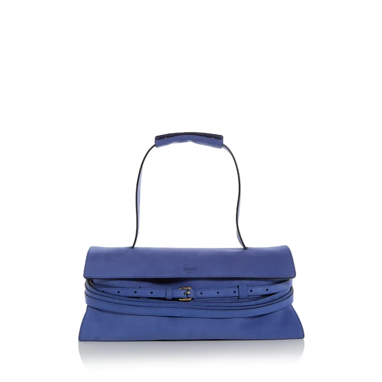 Moschino Tie Me Suede Shoulder Bag
