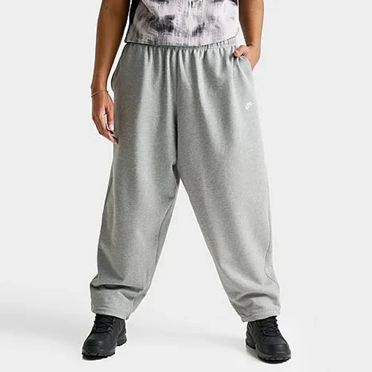 Nike Men's Sportswear Club Oversized French Terry Jogger Pants in Dark Grey Heather/Light Smoke Grey/White Size: Small