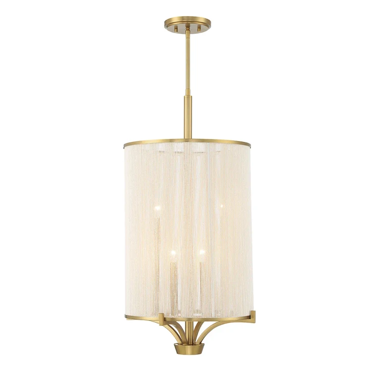 Warm Brass Four Light Chandelier from the Wynwood Collection