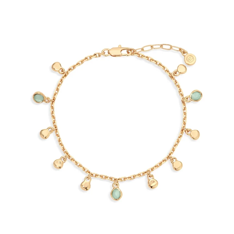 Ettika Sea Glass Charm Ankle Bracelet