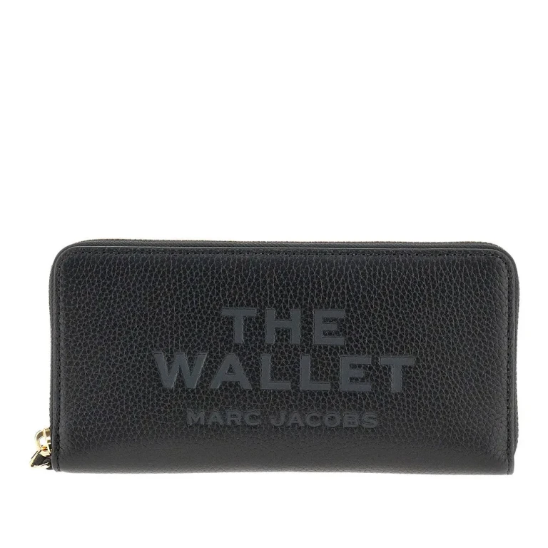 MARC JACOBS Geldbörse aus genarbtem Leder mit Rundumreißverschluss