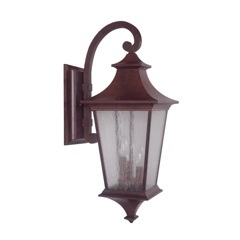 Aged Bronze Textured Three Light Outdoor Wall Lantern from the Argent Collection