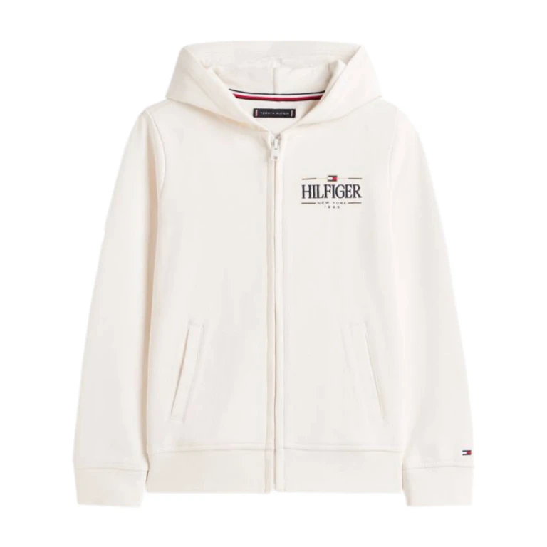 Tommy Hilfiger Kids Tommy Icons Zip Through Hoodie White Felpa - Kids
