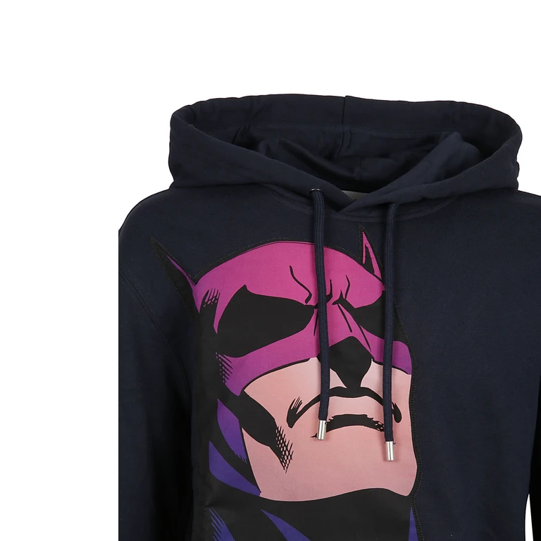 Lanvin Printed Hooded Sweatshirt Blue Cotton - Men
