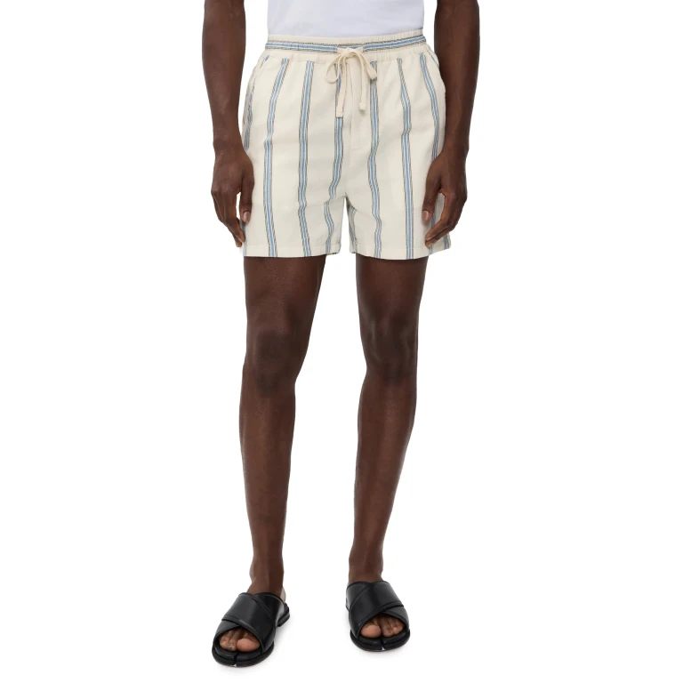 Les Deux Lawson Stripe Shorts 4.75 Eggnog White S
