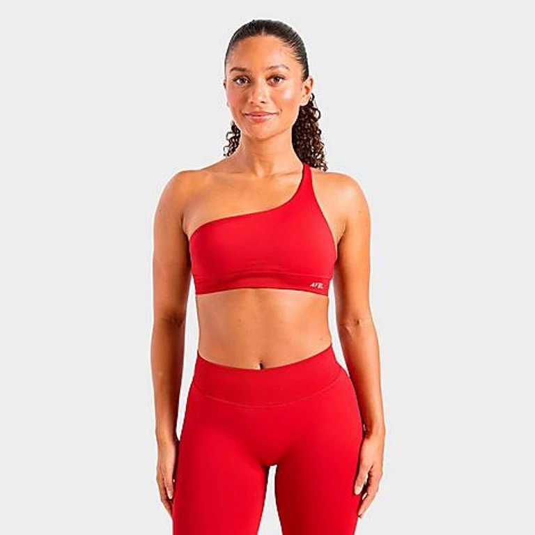 AYBL Women's Enhance Seamless One Shoulder Sports Bra in Salsa Red Size: XS