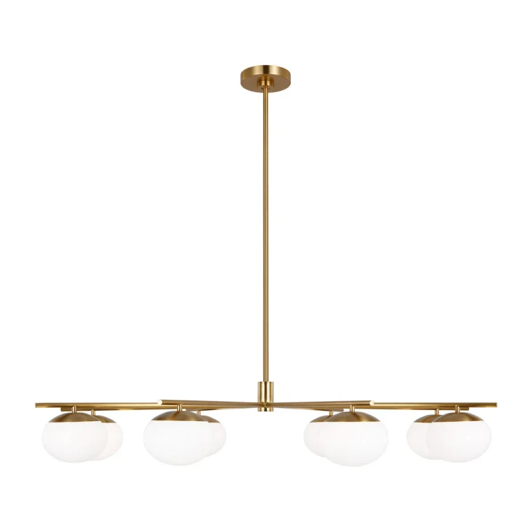 Visual Comfort Studio Lune 8-Light Chandelier in Burnished Brass by Ellen Degeneres