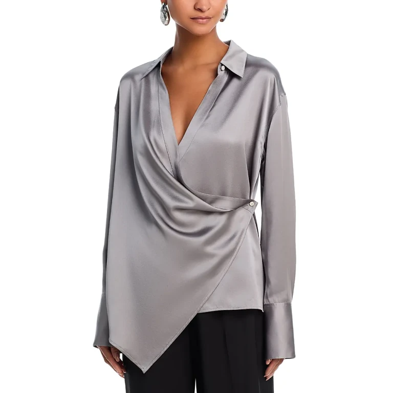 Helmut Lang Silk Relaxed Wrap Shirt